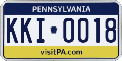 PA license plate KKI0018