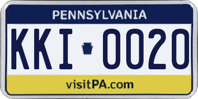PA license plate KKI0020