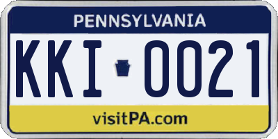 PA license plate KKI0021