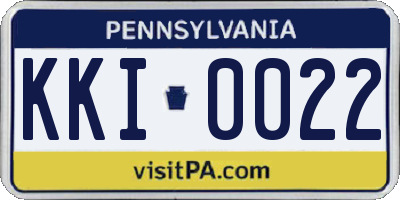 PA license plate KKI0022