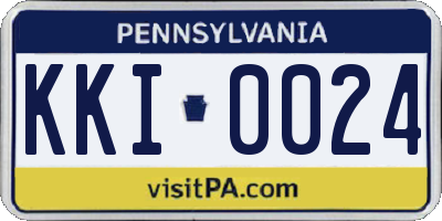 PA license plate KKI0024