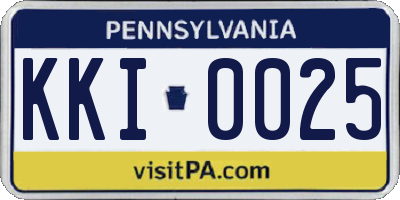 PA license plate KKI0025