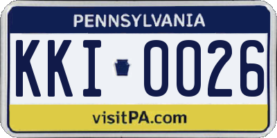 PA license plate KKI0026