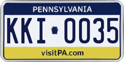 PA license plate KKI0035