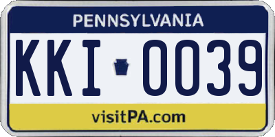 PA license plate KKI0039