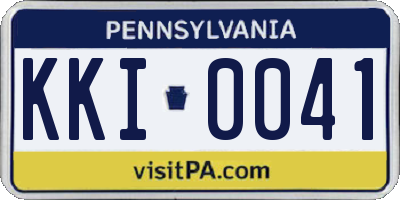 PA license plate KKI0041