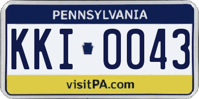 PA license plate KKI0043