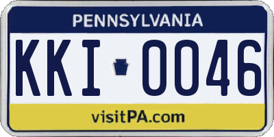 PA license plate KKI0046