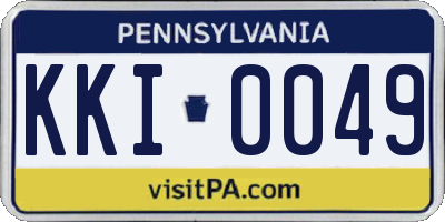 PA license plate KKI0049