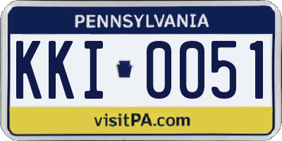PA license plate KKI0051