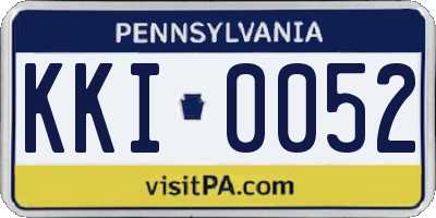 PA license plate KKI0052