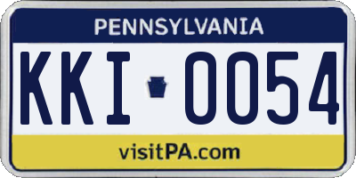 PA license plate KKI0054