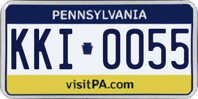 PA license plate KKI0055
