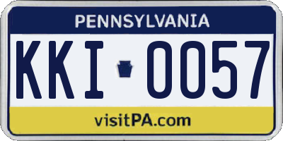 PA license plate KKI0057