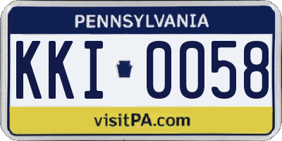 PA license plate KKI0058