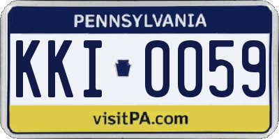 PA license plate KKI0059