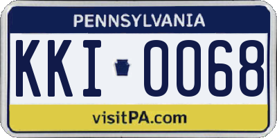 PA license plate KKI0068