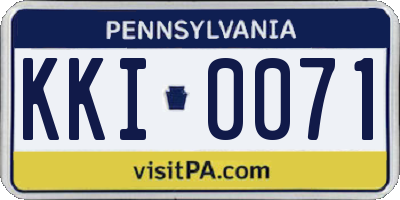 PA license plate KKI0071