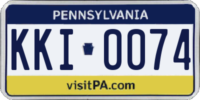 PA license plate KKI0074