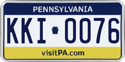 PA license plate KKI0076