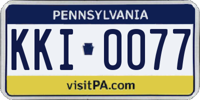 PA license plate KKI0077