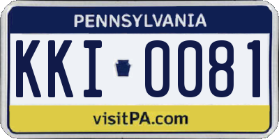 PA license plate KKI0081
