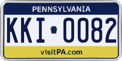 PA license plate KKI0082