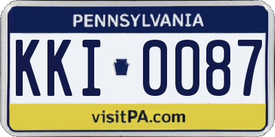 PA license plate KKI0087