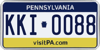 PA license plate KKI0088