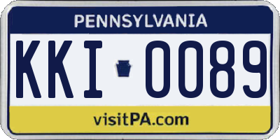PA license plate KKI0089