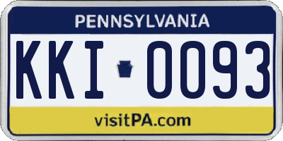 PA license plate KKI0093