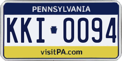 PA license plate KKI0094