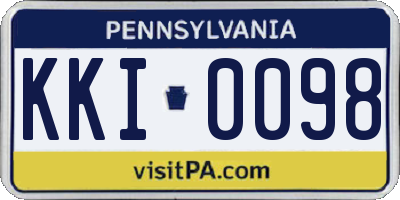PA license plate KKI0098