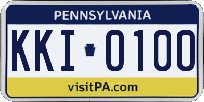 PA license plate KKI0100