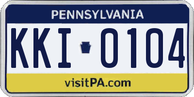 PA license plate KKI0104