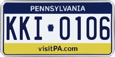 PA license plate KKI0106