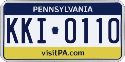 PA license plate KKI0110