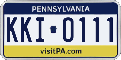 PA license plate KKI0111