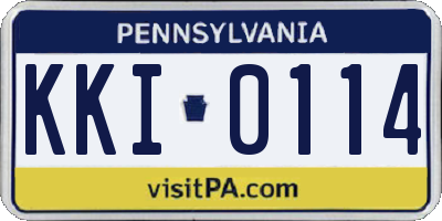 PA license plate KKI0114