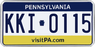 PA license plate KKI0115