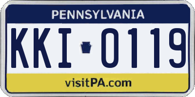 PA license plate KKI0119