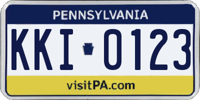PA license plate KKI0123