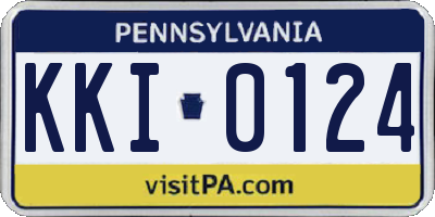 PA license plate KKI0124