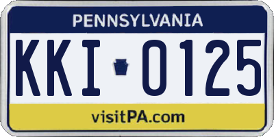 PA license plate KKI0125