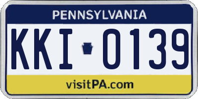 PA license plate KKI0139
