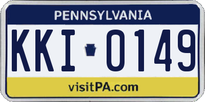 PA license plate KKI0149