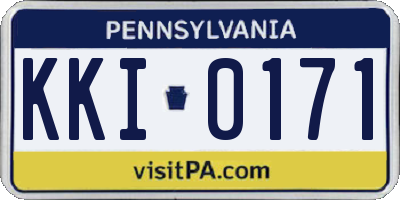 PA license plate KKI0171