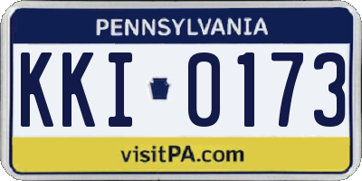 PA license plate KKI0173