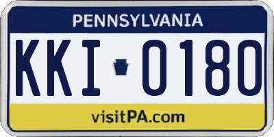 PA license plate KKI0180