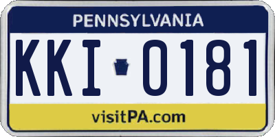 PA license plate KKI0181